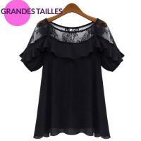 Top Manches courtes Blouse PLUS SIZE Noi...